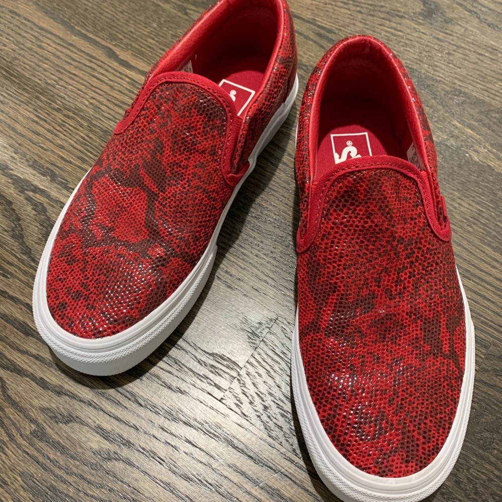 Red Vans Snakeskin sneakers 6